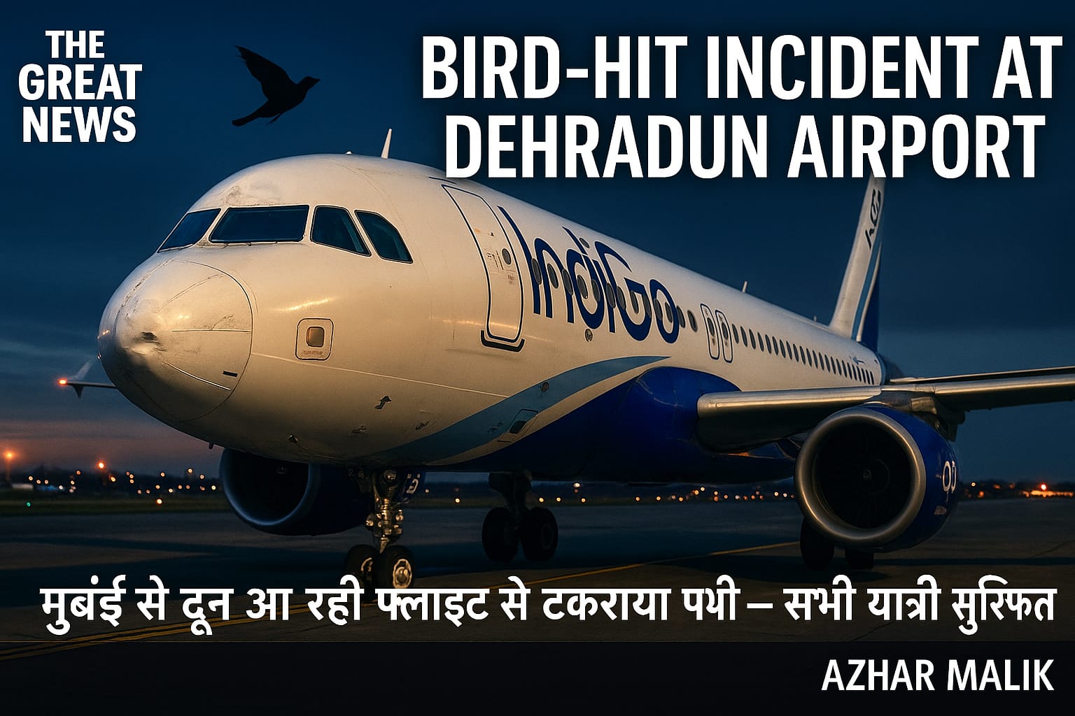 देहरादून एयरपोर्ट पर बड़ी घटना – लैंडिंग से ठीक पहले इंडिगो फ्लाइट से टकराया कुछ ऐसा कि मची हलचल