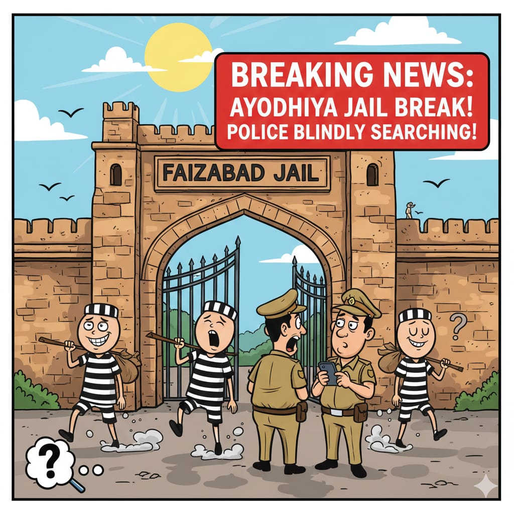 अयोध्या जेल की सुरक्षा में बड़ी सेंध: गिनती के दौरान दो कैदी मिले गायब, जेलर के बेतुके बयान से खड़ा हुआ विवाद