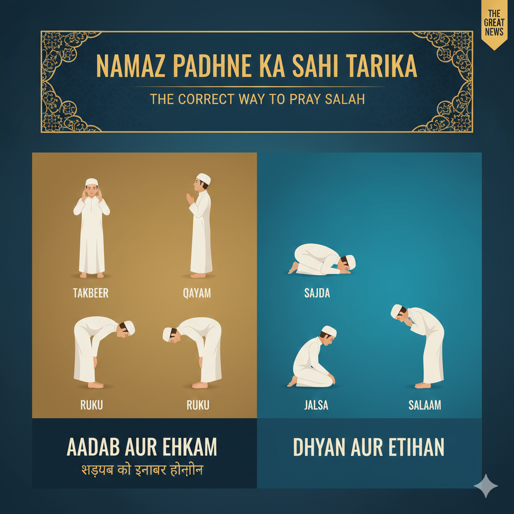 नमाज पढ़ने का सही और मुकम्मल तरीका, जानें रूहानी सुकून के साथ इबादत का सही सलीका