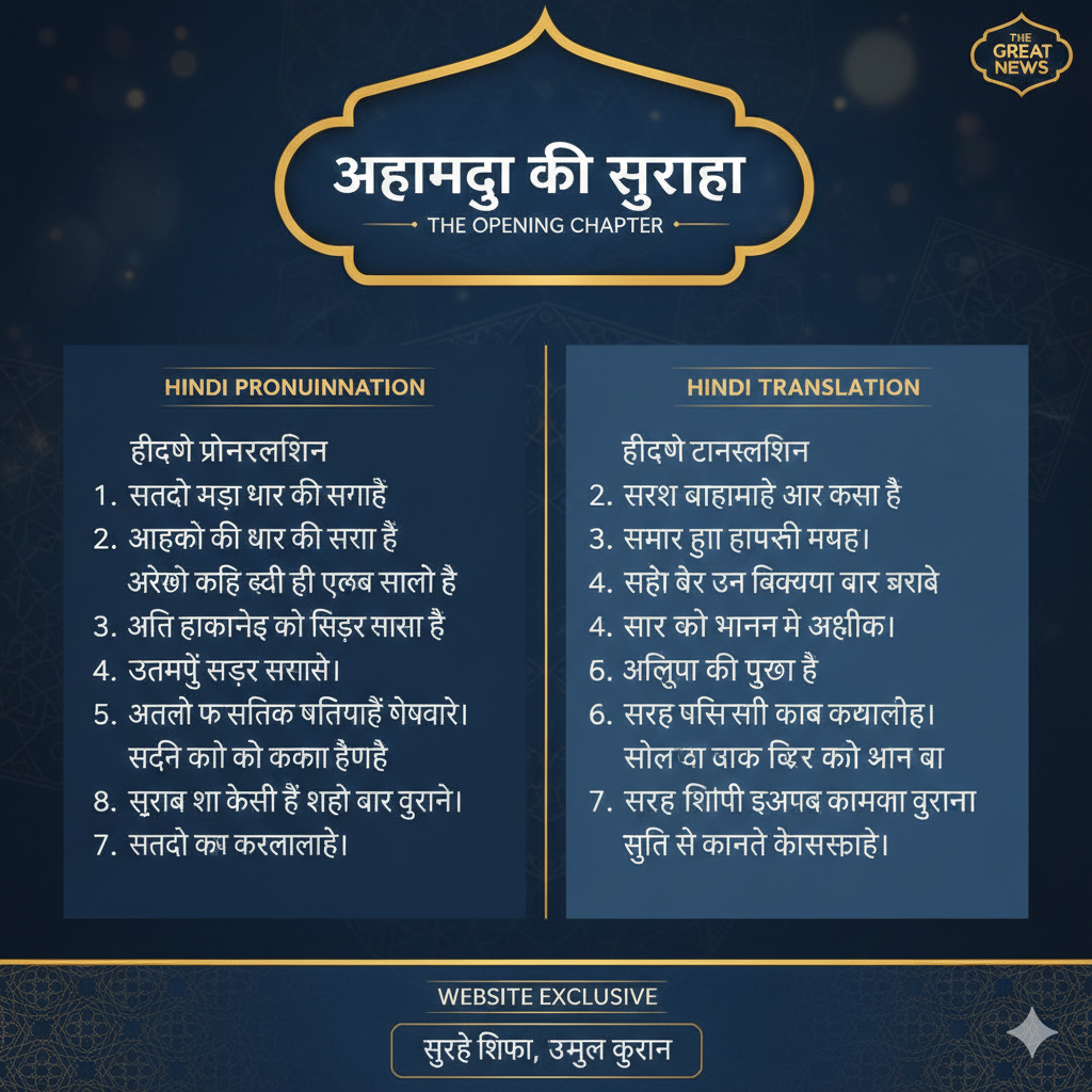 सूरह फातिहा (Surah Al-Fatihah) हिंदी में: नमाज की सबसे महत्वपूर्ण सूरत