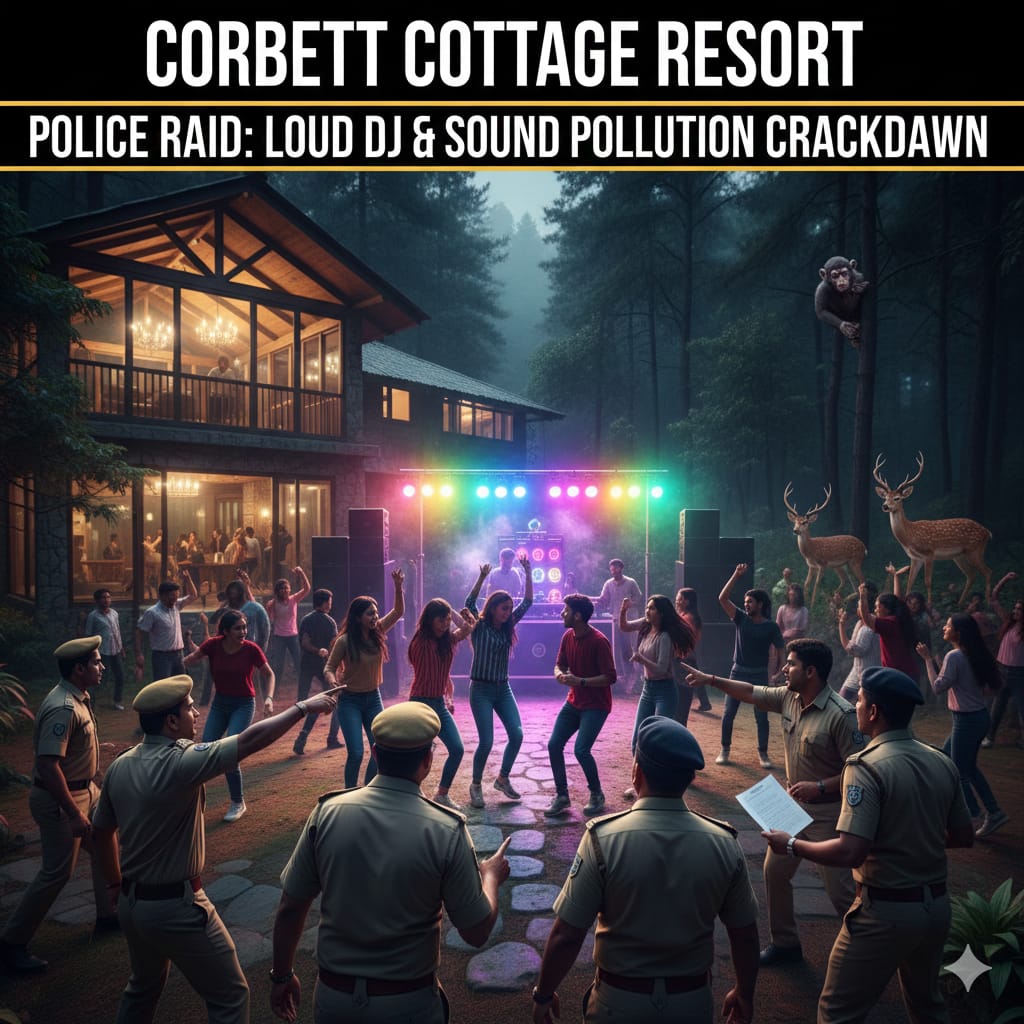 कार्बेट काटेज रिसोर्ट’ की तानाशाही नियमों को पैरों तले रौंदकर बजाया डीजे, पुलिस ने होटल स्वामी को खींचा कटघरे में!