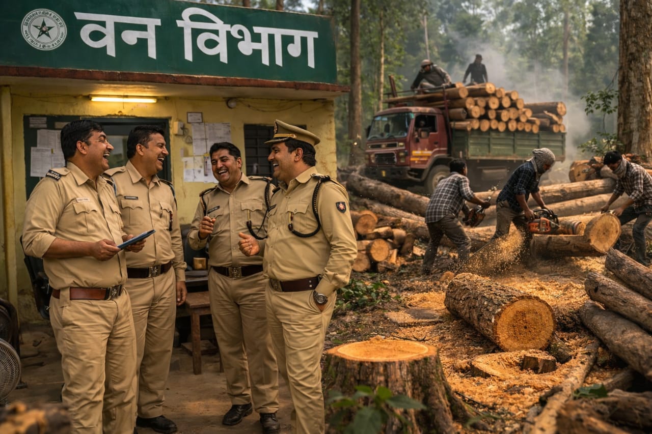 जंगल में तस्करों का राज या सिस्टम की मिलीभगत? वन विभाग की करनी का खामियाजा भुगतेगा वन निगम? पतरामपुर रेंज में एक और गजब कारनामा।