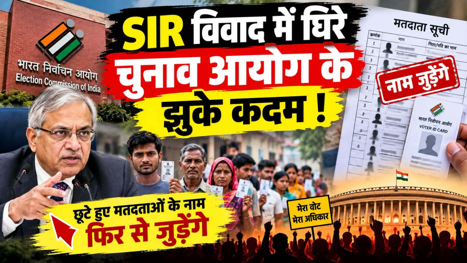 SIR विवाद में घिरे चुनाव आयोग के झुके कदम: वोटर लिस्ट से गायब हुए नामों पर मचा बवाल तो बैकफुट पर आया निर्वाचन आयोग, अब फिर से जुड़ेंगे छूटे हुए मतदाताओं के नाम